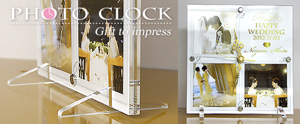 写真を引き立たせるアクリル製のオリジナル時計イメージ２